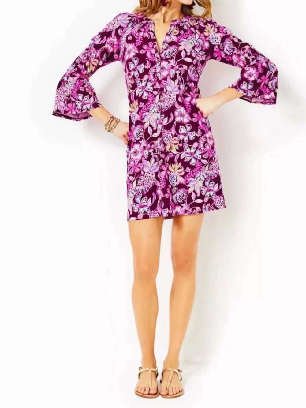 Lilly Pulitzer Amarena Cherry Tropical With A Twist Norris Dress S